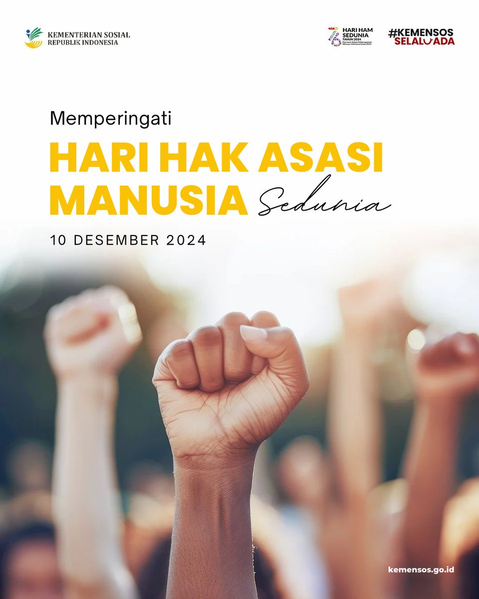 Menghormati Hak Asasi Manusia (HAM) adalah kunci menuju masyarakat yang damai, setara, dan berkeadilan.

#KemensosSelaluAda