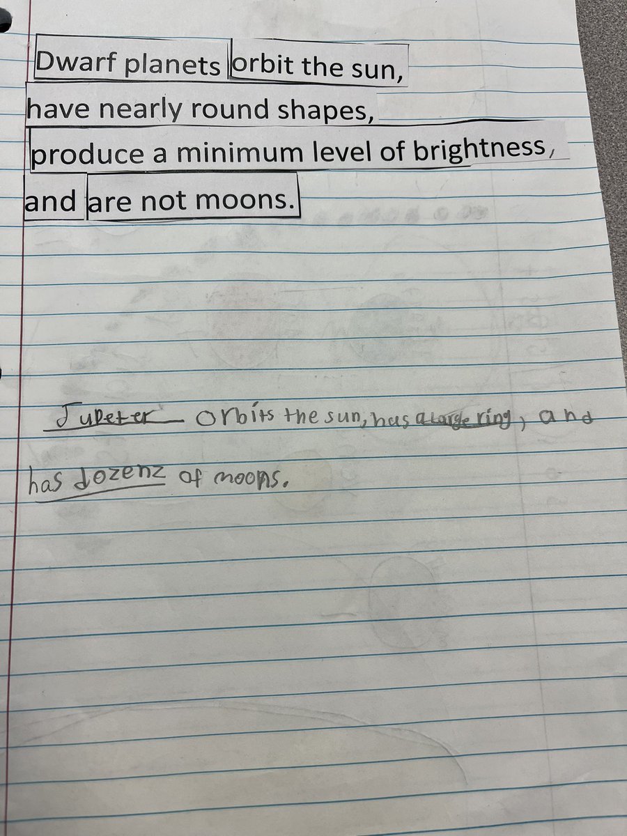 Using our power sentence as a model for our own writing!