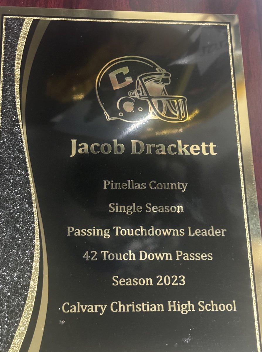 I am the leading passer in Pinellas county history over 100 high school touchdowns in my 3 year career. Improvement every year. Led Calvary Christian to the furthest playoff run and best record in the schools history twice. I’m ready to help a college program take the same stride