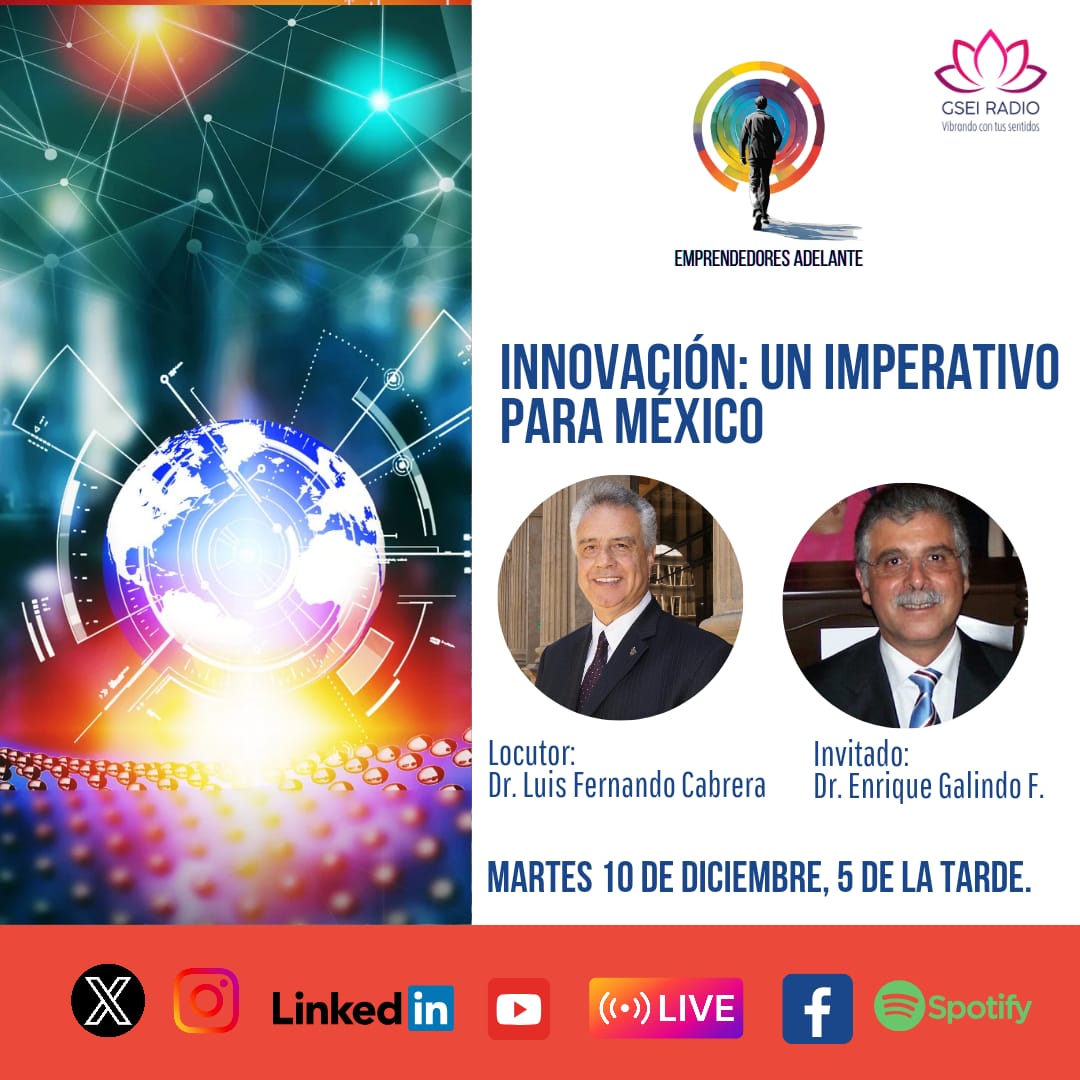 ElfaroUNAM's tweet photo. "Innovación: un imperativo para México"
Dr. Enrique Galindo Fentanes @ibt_unam 

📅 Martes 10 diciembre | 🕔 5 pm | @GSEIRadioMX https://t.co/qcL1Kevwu4