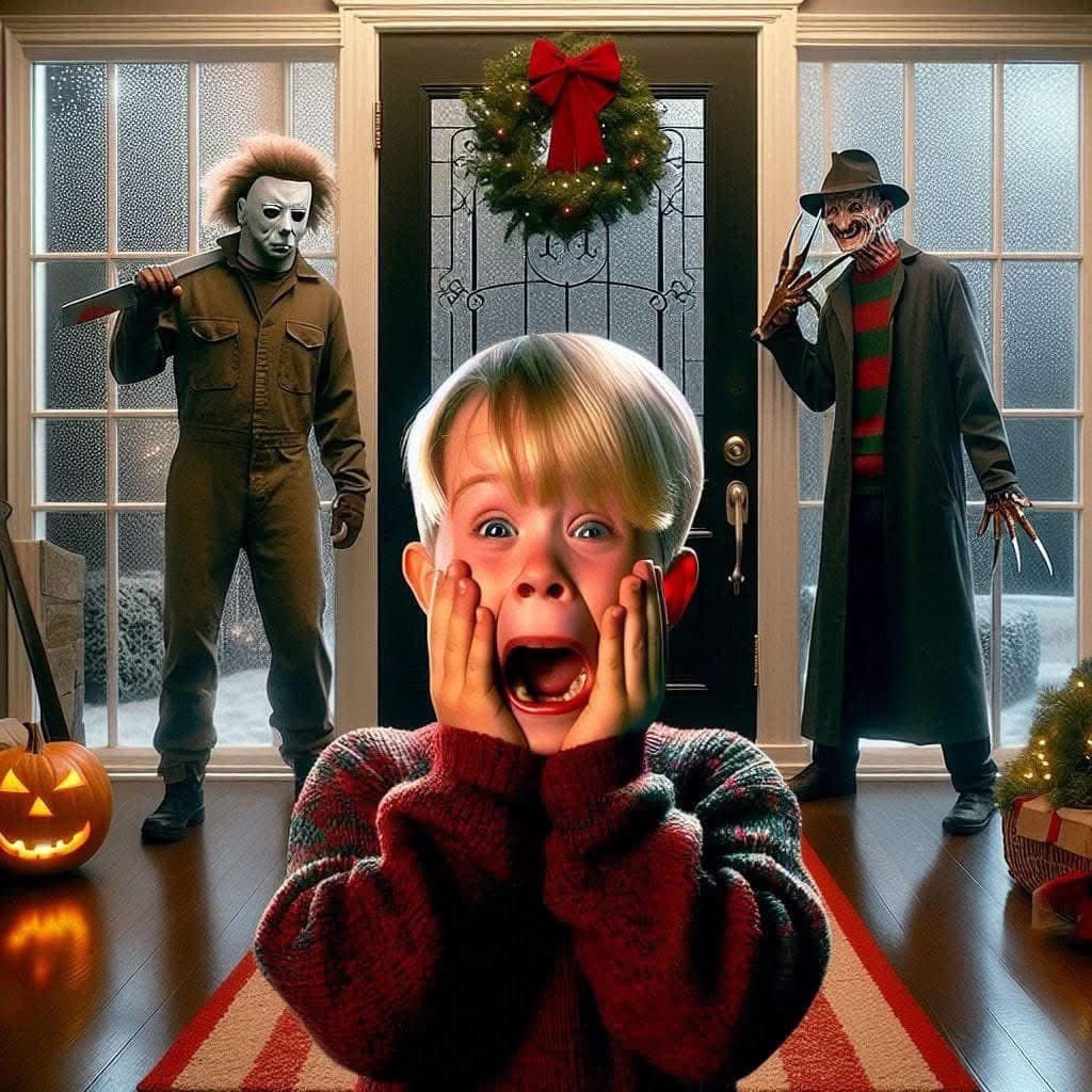 Chucky_Tribute's tweet photo. Kevin with all the Christmas spirit ready 💀🎄

#HorrorFamily 
#HorrorAI 
#Horror_Is_Real 
#horrorartist 
#horrormovie https://t.co/RG3ZMtY5x4