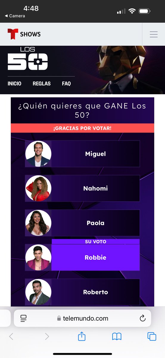 TheAlexCSports's tweet photo. A votar! Vamos por @elrobbiemora!
#Los50 #TeamRobbie
🗳️ https://t.co/6g5IfneAGO https://t.co/dPchT9ZP5V
