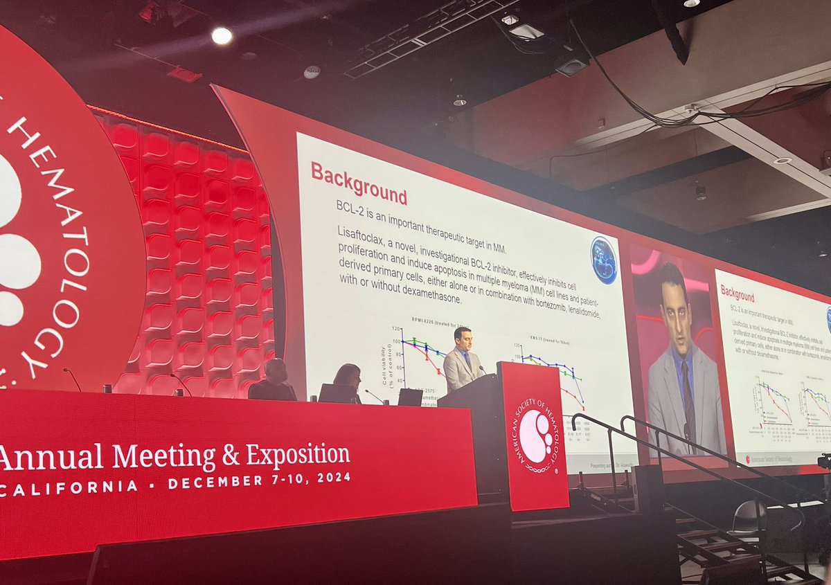 Bethfaiman's tweet photo. #BCL2 inhibitors in #myeloma and #Amyloidosis? Yes please!  Lisaftoclax in #RRMM @khouri_jack @CleClinicMD #ASH24 https://t.co/LulgGQrW9a