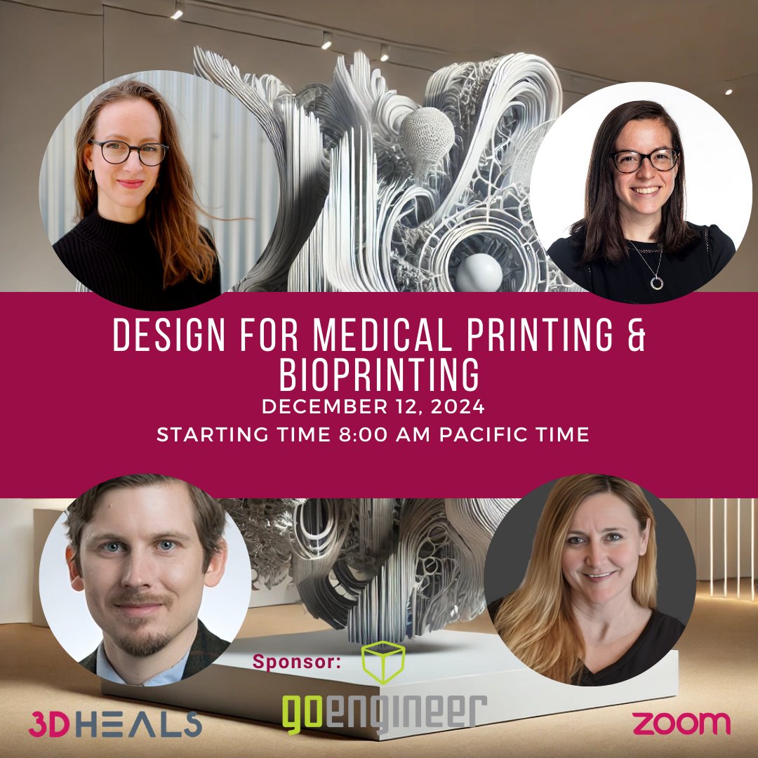3dheals's tweet image. Join us this Thursday! December 12th 8 AM PST,  for a brainy #virtualevent focusing on #Design for #medical3dprinting #bioprinting #designthinking