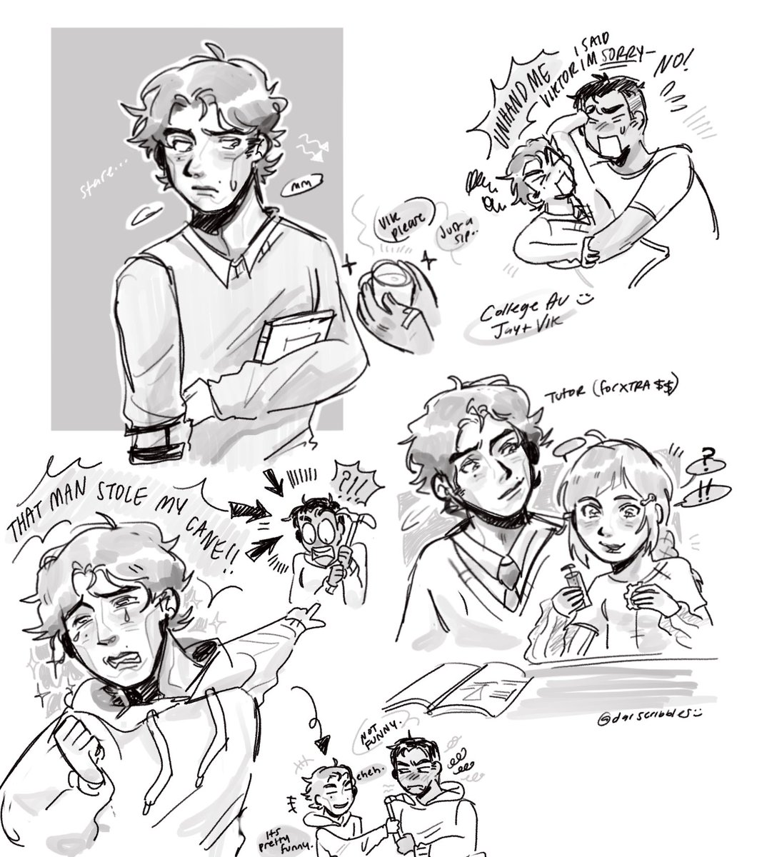DaiScribbles's tweet photo. college au save me #jayvik #arcane https://t.co/SlmEiipQKE