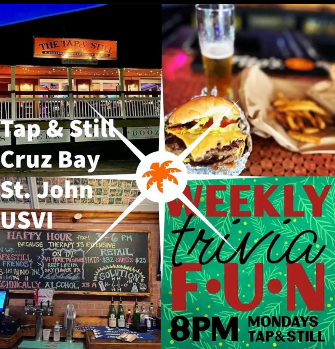 😎🌴CoolestCarib (@coolestcarib) on Twitter photo What’s up on Monday nights in the Caribbean? Well TRIVIA of course!!!
Where? At The Tap & Still in Cruz Bay in St. John, US Virgin Islands!
Follow them at <a href="/TapStillCarib/">The Tap & Still Caribbean</a> What’s up on Monday nights in the Caribbean? Well TRIVIA of course!!!
Where? At The Tap & Still in Cruz Bay in St. John, US Virgin Islands!
Follow them at <a href="/TapStillCarib/">The Tap & Still Caribbean</a>