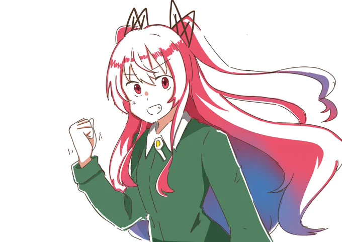 引用元を参考にして描いたアリビナちゃんの落描き。 