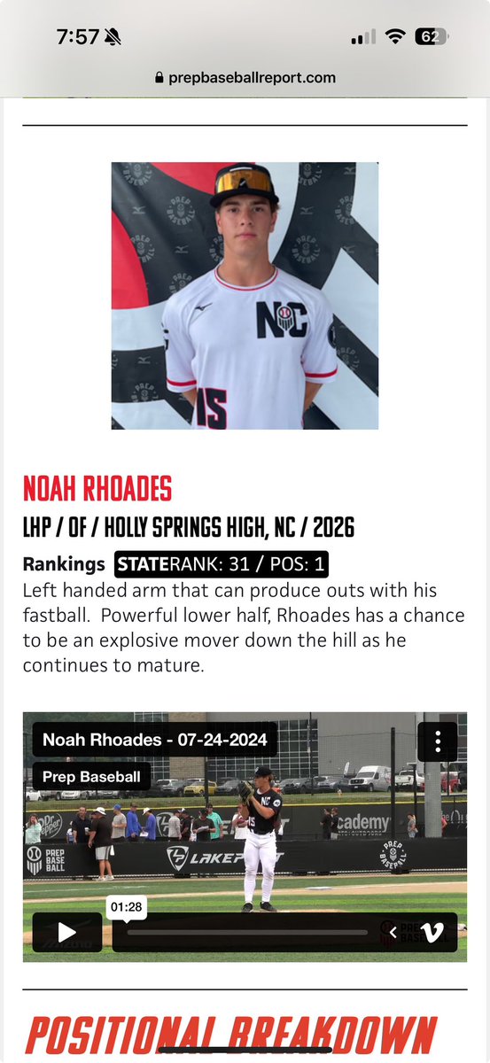 Thank you <a href="/PrepBaseballNC/">Prep Baseball North Carolina</a> for the updated ranking as the top 2026 LHP in NC. Looking forward to a big 2025 season! <a href="/PanthersProgram/">Panthers Baseball</a> <a href="/Clemdawg9/">Scott Clemons</a> <a href="/BridgesKyle10/">Kyle Devon Bridges</a> <a href="/hshsbaseball06/">Hawks Baseball</a> <a href="/RAWHS7/">Rod Whitesell</a>