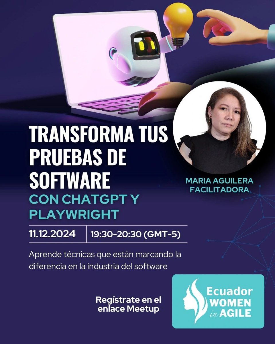 🎯 Transforma tus pruebas de software con ChatGPT y Playwright 🚀
Basándonos en una aplicación bancaria, usaremos ChatGPT para crear casos de prueba, definiendo roles y proporcionando el contexto necesario a la IA para que los casos de prueba sean relevantes. #agilidad #IA #ti