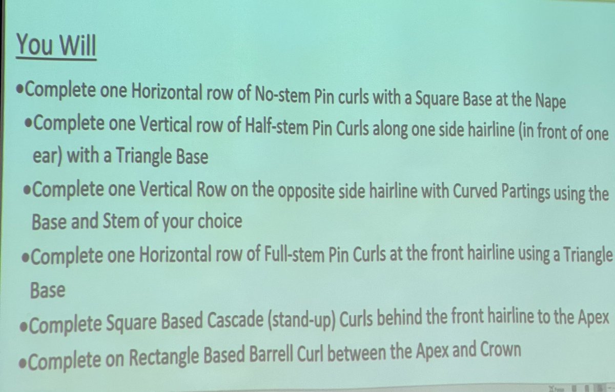 HHSCTE23's tweet photo. Mrs. Farrell demonstrating a pin curl for students. https://t.co/NbzGdE0UiH