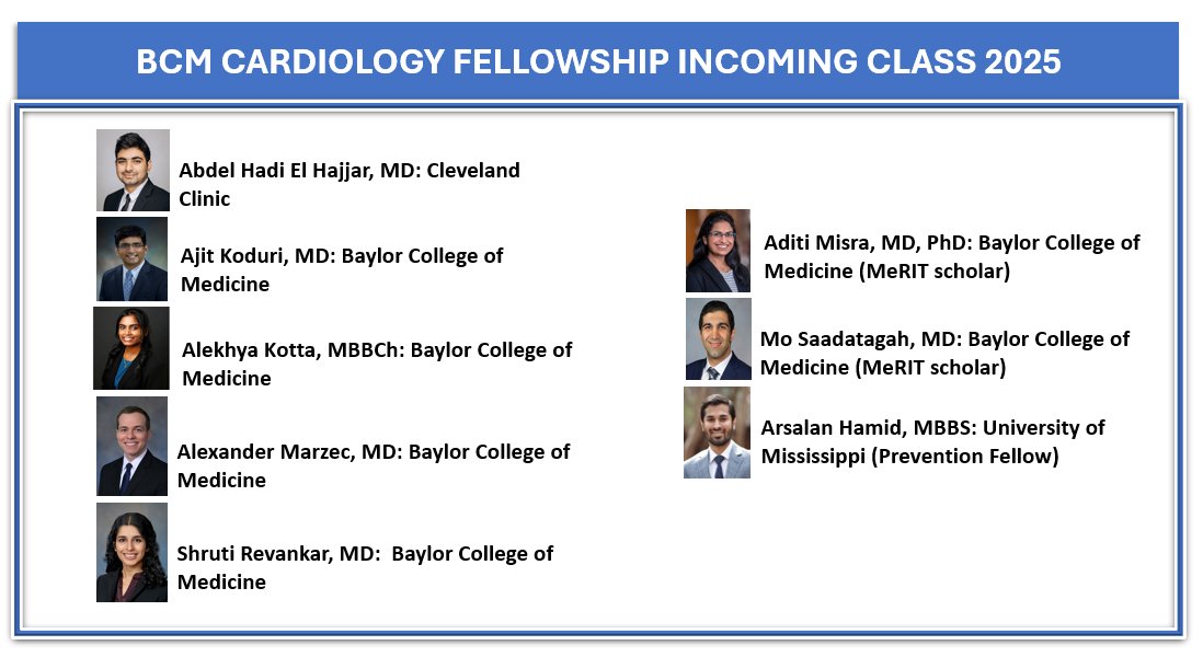 Welcome to the incoming BCM Cardiology fellowdhip class for 2025!! So excited to have you join the BCM family!!