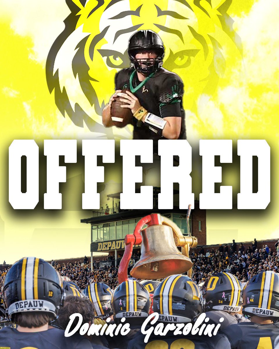 dgarzolini1's tweet photo. Blessed to receive an offer from DePauw University!  @QBC_Nashville @qbdietz @MasonEspinosa1 @svcatsfootball https://t.co/UkjKyfkv4P
