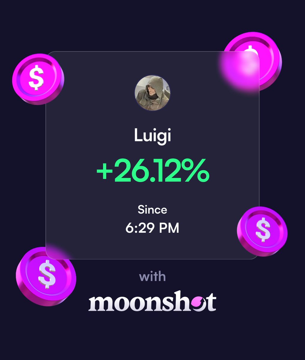 ArthurShortman's tweet image. I'm up 26.12% on Moonshot: moonshot.money/QfqxZOd7W742Jt…