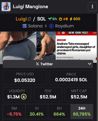 brunzynn's tweet photo. Lmao who just hijacked $luigi dexscreener logo and banner😅 https://t.co/DwDQF5EQKf