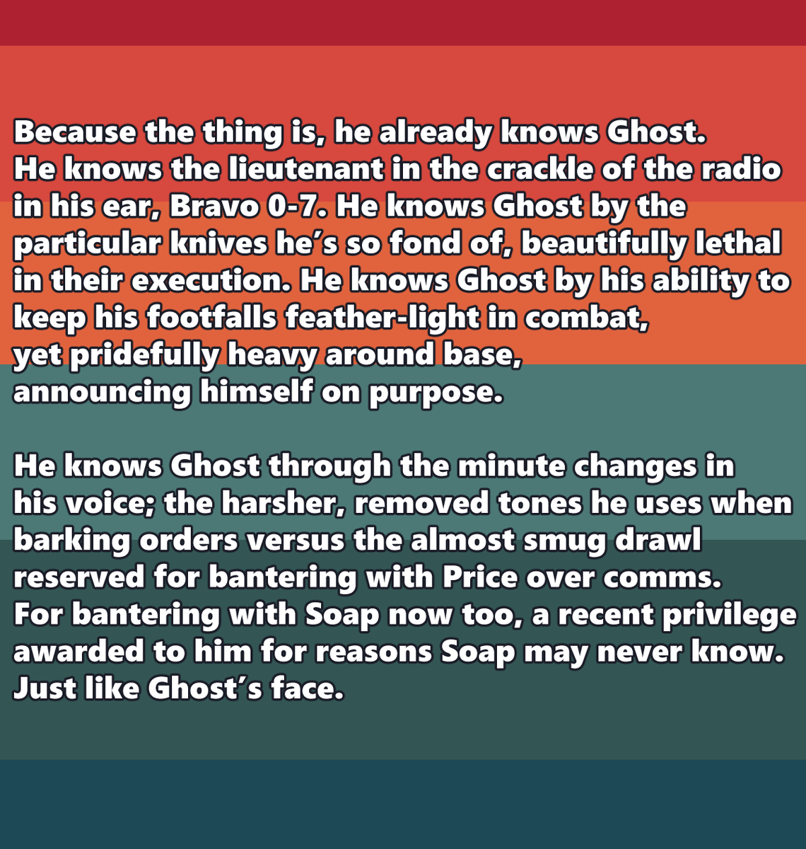 farfelface's tweet photo. Hullo, I got to be a writer for the @SoapJournalZine 
I'm dedicating this one to all the artists and writers who feel shy sometimes, maybe hesitant to create. You know yourself, just like Soap already knows Ghost.🌟 https://t.co/6vWwLAky4v