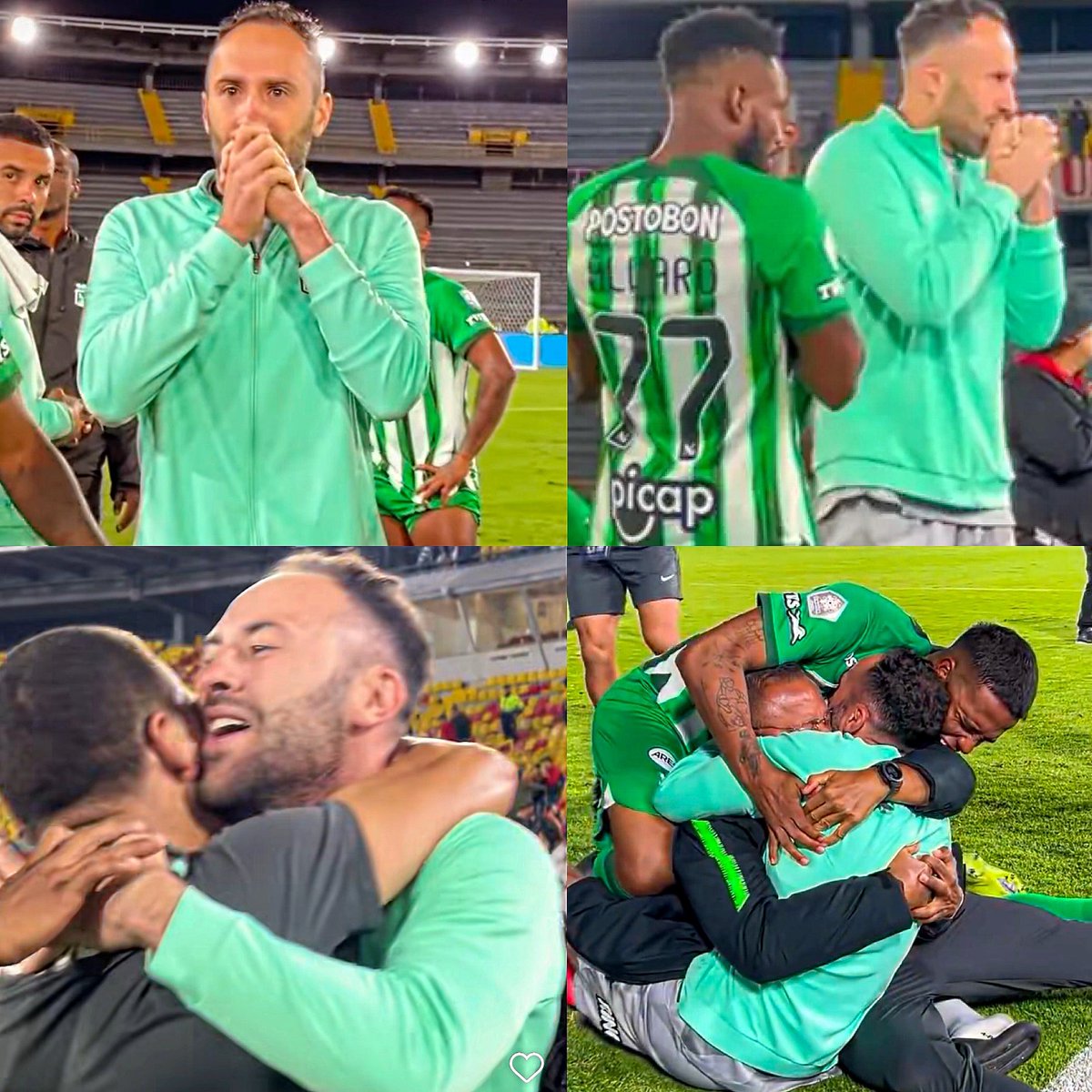 Juezcentral's tweet photo. Secuencia maravillosa. David Ospina, esperando como un chico más a que termine el partido de Millonarios para asegurar la clasificación de Nacional a la final del fútbol colombiano.

Al final, celebra totalmente emocionado, como si fuera la primera.

David ya fue campeón con Nacional hace 18 años. Ganó también en Inglaterra, en Italia y en Arabia con Cristiano.

Pero es que no hay nada como volver a una final, con el equipo de tus amores. Grande David.