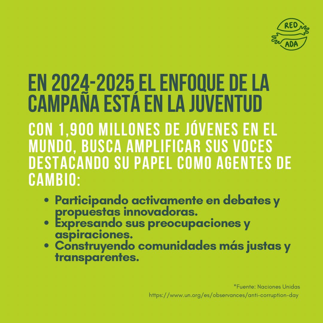TuRedAda's tweet image. Hoy 9 de diciembre, se conmemora el Día Internacional contra la corrupción 🌎⚖️💚