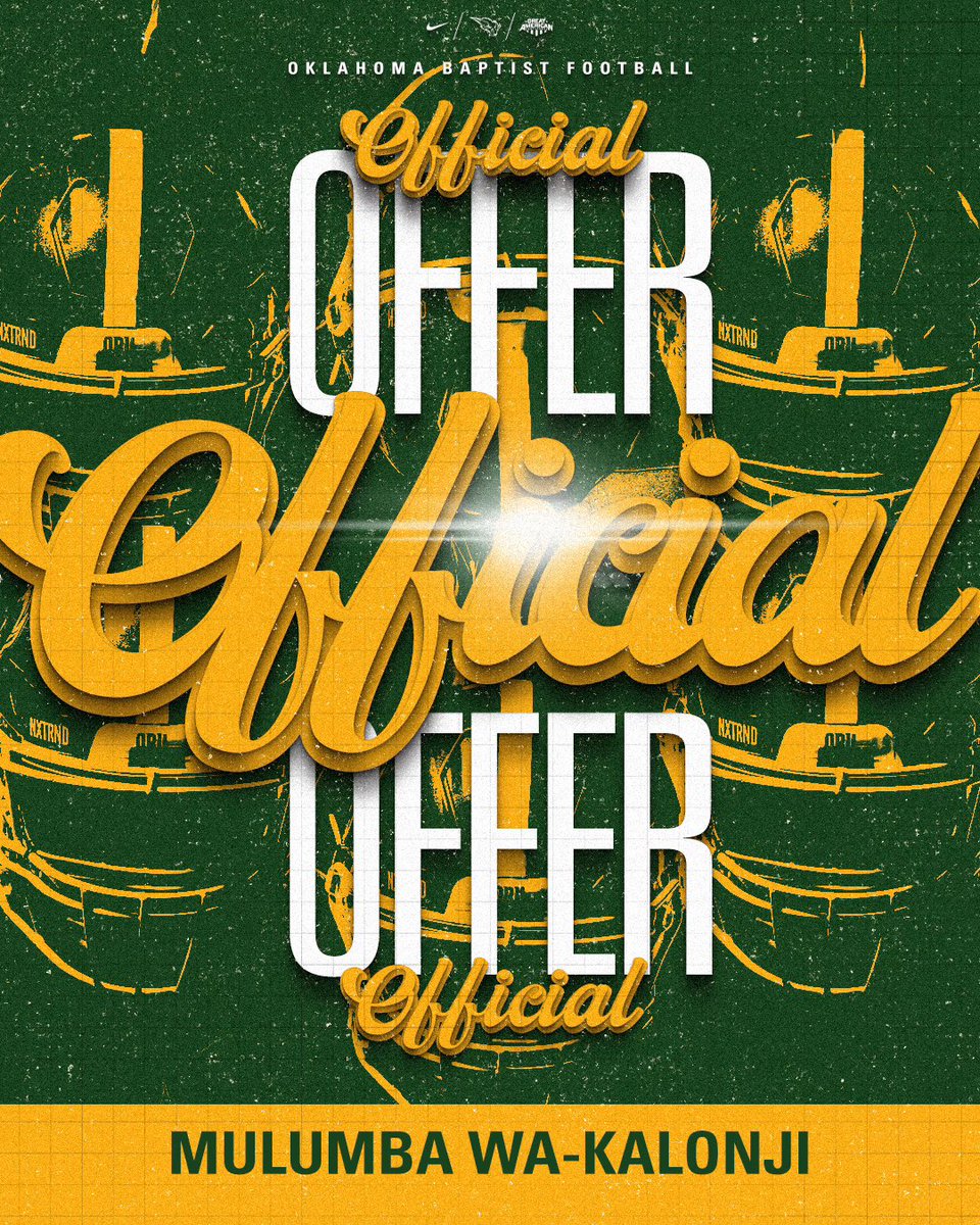 #AGTG After a great conversation with <a href="/JQMendenhall/">Josh Mendenhall</a> and the rest of the staff i’m blessed to receive an offer from Oklahoma Baptist University. Thank you!
