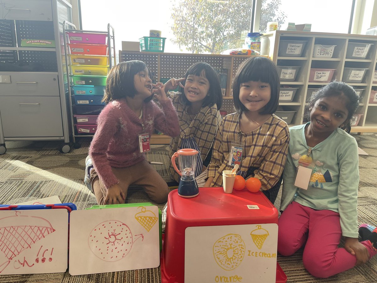 I LOVED hearing the back and forth conversations with these friends as they made pretend ice cream and sold it to me <a href="/NetZeroLee/">Richard J. Lee Elementary</a>.  Let me just tell you the orange ice cream was my favorite and the customer service was absolutely outstanding. 🍦🍨♥️💙