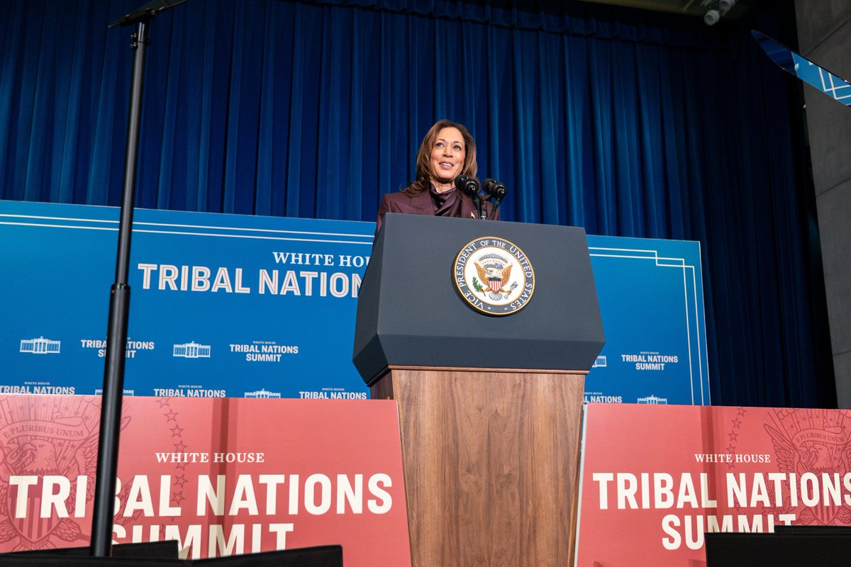 VP46Archive's tweet photo. For far too long, the federal government has underinvested in Native communities.

During today’s White House Tribal Nations Summit, I spoke about the work our Administration has done to address these historic inequities and create opportunity in every Native community. https://t.co/MFjnPq9PIM
