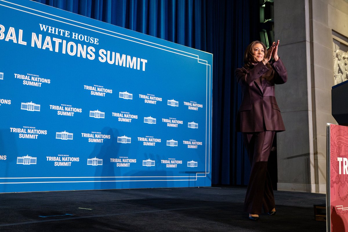 VP46Archive's tweet photo. For far too long, the federal government has underinvested in Native communities.

During today’s White House Tribal Nations Summit, I spoke about the work our Administration has done to address these historic inequities and create opportunity in every Native community. https://t.co/MFjnPq9PIM
