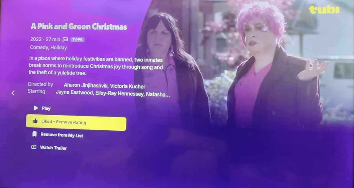 Apparently, our friends in the USA can also access A Pink and Green Christmas on Tubi! Enjoy and Happy Holidays! #HappyHolidays #christmasmovies #pinkisinshow