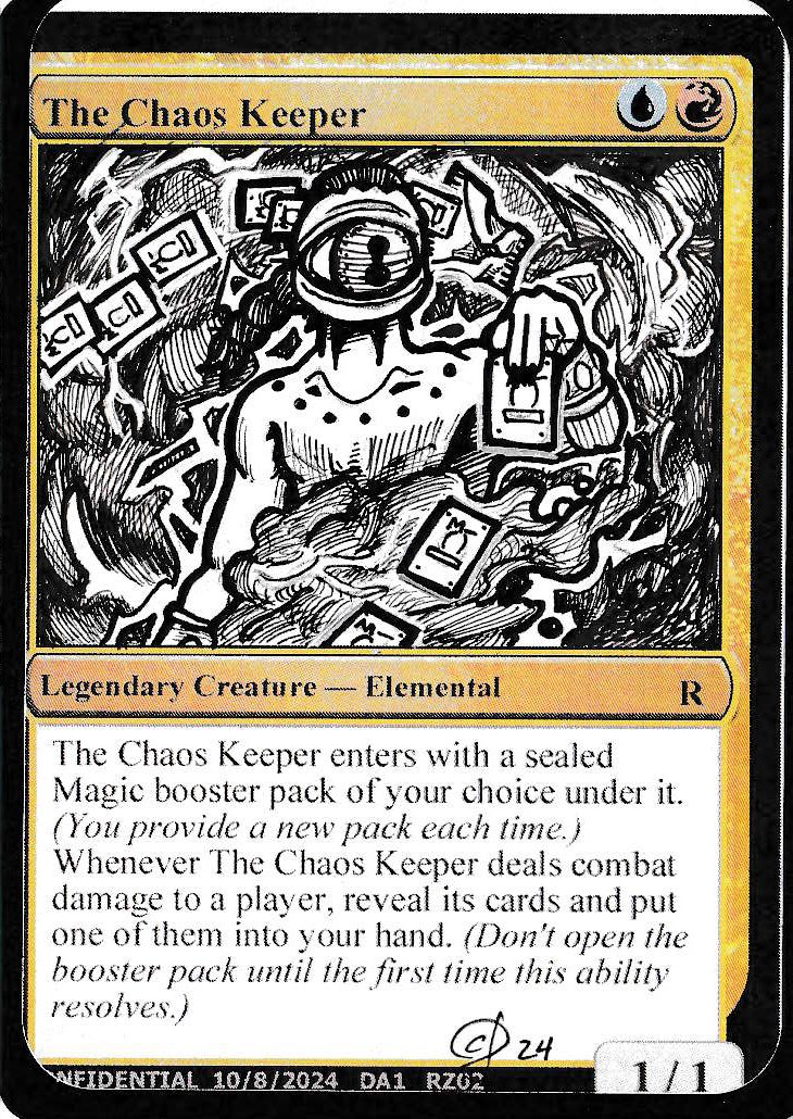 Yet another epic set of Unknown Event playtest cards back from the amazing <a href="/mlsnArt/">mlsnArt🔴 closed for business</a> ! These alters are always chef's kiss! Literally!
I love 7th Stage with the 2-headed fish &amp; 2-headed BoP's. Also, <a href="/BWheelerMTG/">Benjamin Wheeler</a> 's card turned out crazy! He's a splinter grinding with rollerblades!