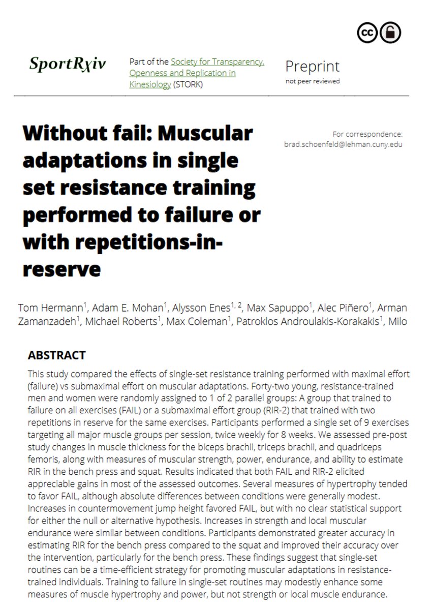 Jackson Fyfe (@jacksonfyfe) on Twitter photo Even trained lifters can make muscle gains WITHOUT:
❌Training to failure
❌Using multiple sets
❌Spending hours in the gym
❌Training most days of the week
New study from <a href="/BradSchoenfeld/">Brad Schoenfeld, PhD</a> and co. showing young trained men and women had similar muscle adaptations over 8 weeks Even trained lifters can make muscle gains WITHOUT:
❌Training to failure
❌Using multiple sets
❌Spending hours in the gym
❌Training most days of the week
New study from <a href="/BradSchoenfeld/">Brad Schoenfeld, PhD</a> and co. showing young trained men and women had similar muscle adaptations over 8 weeks