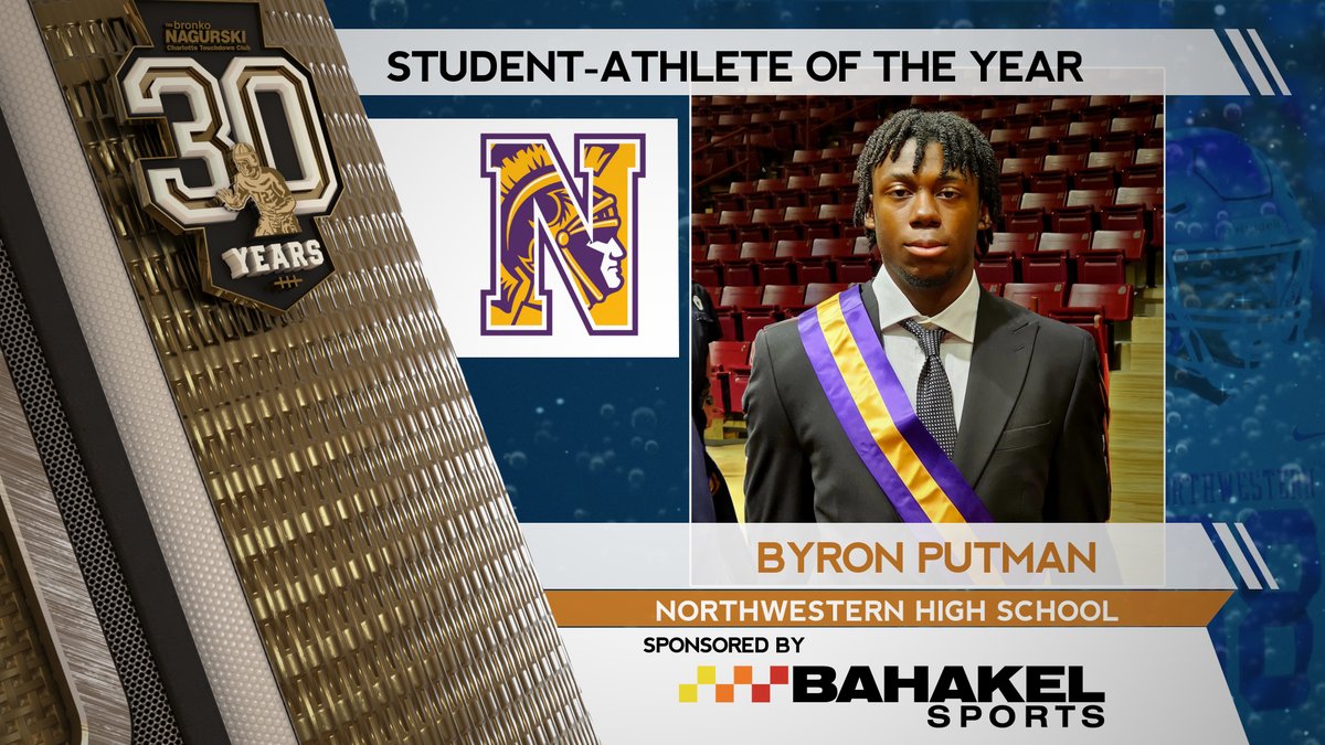 CTouchdownClub's tweet photo. Congratulations to Byron Putman of Northwestern High School as the 2024 Student-Athlete of the Year by @BahakelSports! https://t.co/6rllhIigyJ