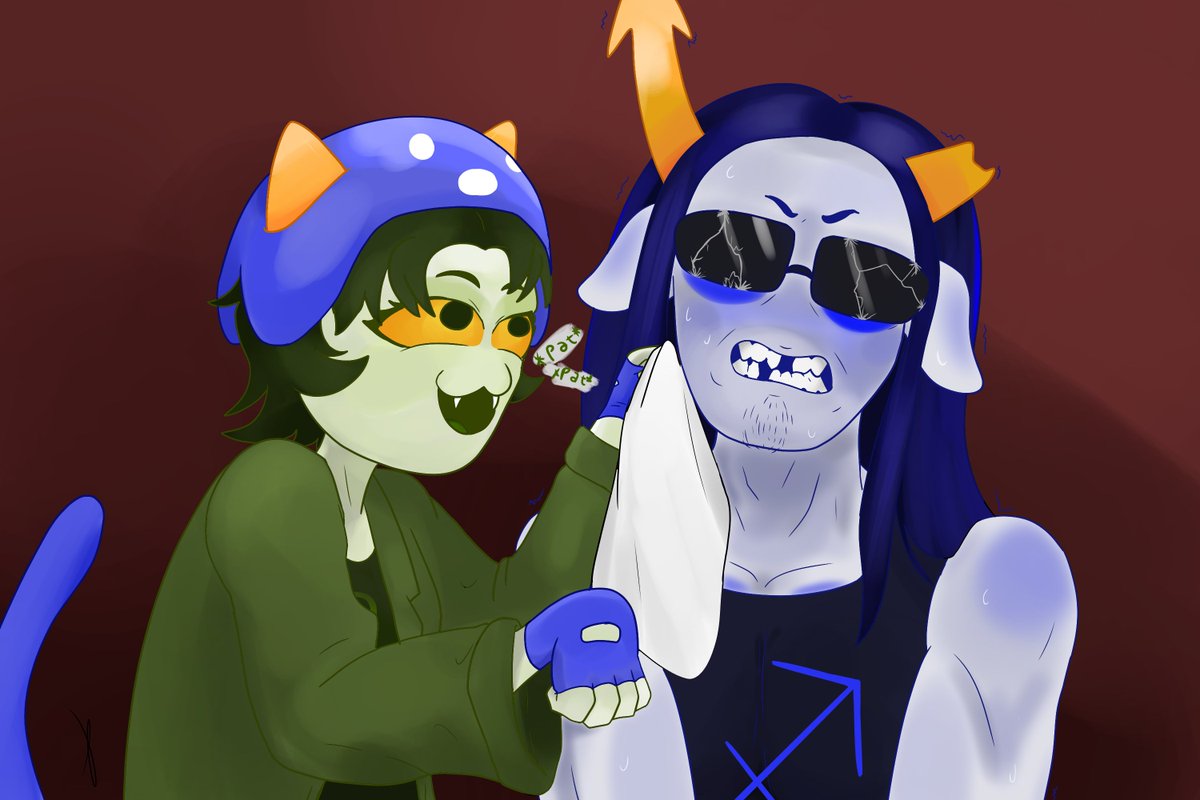 revolverffausto's tweet photo. *ac pats ct*
#homestuck #equius #nepeta #sagittarius #leo #moirails #fanart #zodiac #cartoon #fanart #digitalart #artwork #manga #anime #art #dibujo #dibujodigital #portrait #icon #trolls https://t.co/usBqaXw9cC