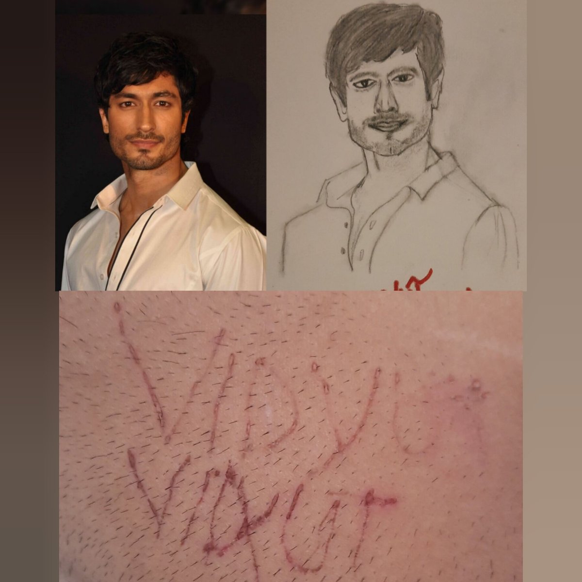AlphaHarsh_'s tweet photo. Happy birthday @VidyutJammwal sir. Pls reply to me , sir.  I am constantly making my efforts to make u super happy and delightful to meet u. 

Waiting for ur reply 🙃❤️ 

Writing ur name in commando style 😈 https://t.co/pufi2TPazF
