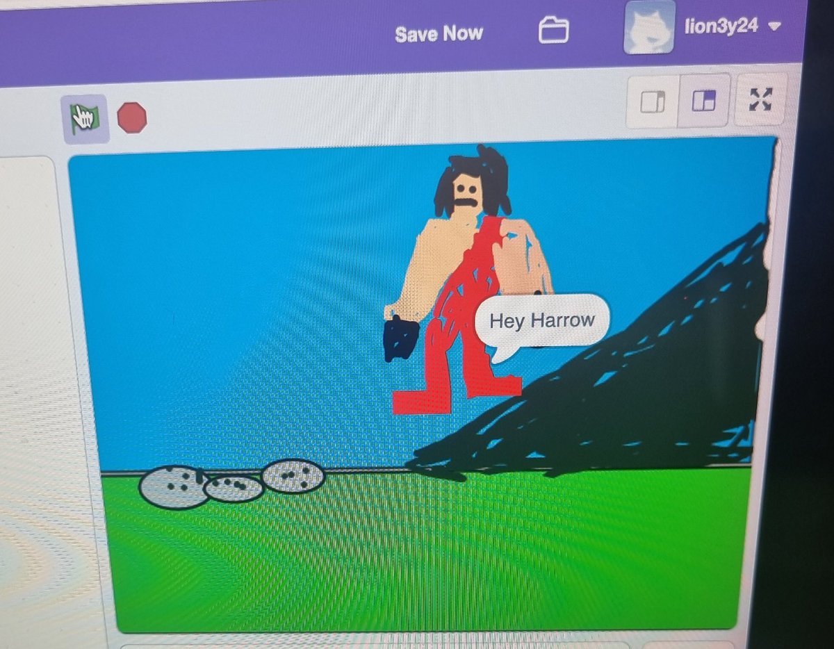 HarrowHKLS's tweet image. Y3 demonstrated their coding skills using Scratch to create an animation linked to our learning about the Stone Age. #HourOfCode #HarrowHKComputing #HarrowHKCoding #HarrowHKYear3