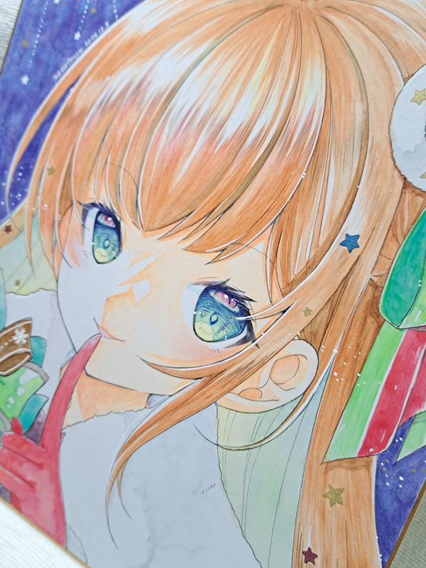 「ただいまBOOTHにあるクリスマス色紙3点は、今夜か明日少し手入れをするため一旦」|ささつゆ🦊5/5【COMITIA144】H28b📚5/6【A40】参加のイラスト