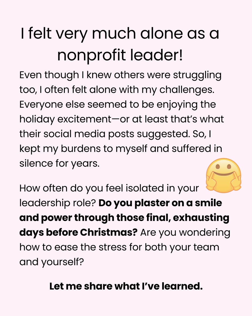 🎄 Feeling like you’re at the end of your rope this holiday season?

🎁 I’m gifting you my free webinar: Stress Management for the Busy Lady Leader.
kathyarcher.lpages.co/webinarstressm…

#LeadershipTips #NonprofitLeaders #StressManagement #HolidayBurnout #NonprofitLeadership