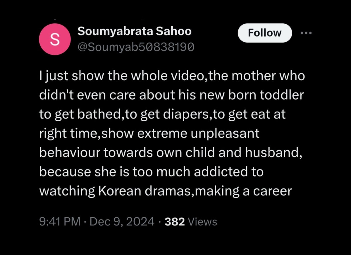 His wife didn't even care about her child or husband and never did anything for them.  

She focused on her career:  

- Working at Accenture but still wanted ₹2-4 lakhs per month.  
- Was already getting ₹40k per month.  

She was addicted to K-dramas.