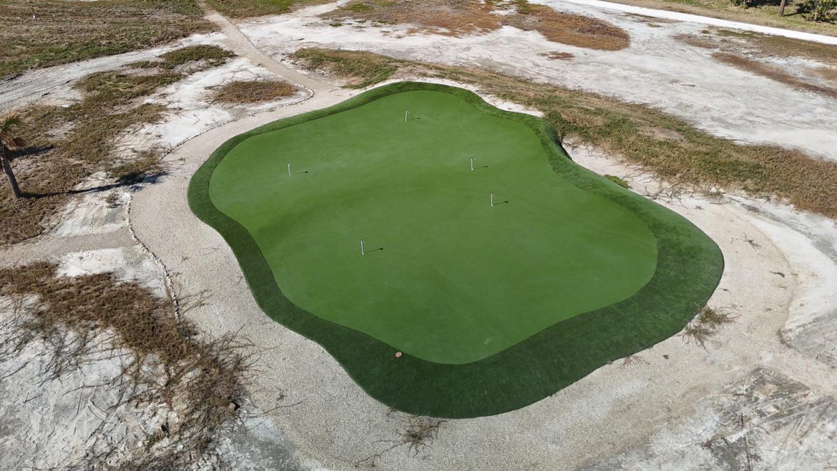 cmgolfdesign's tweet image. We were certain we were going to lose these two greens during the last two hurricanes. Both greens went under water around 3-4 ft during the storm surge. After a little brushing and touch up they are good as new.
#golfdesign #golfarchitecture #practicefacility #syntheticturf