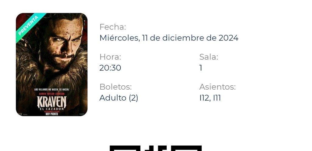 MMorbiusTP's tweet image. Se compraron los segundos boletos ahora para verla en macro el mismo día del estreno hijos de su puta madre, se viene la mejor película de la historia #KravenTheHunter