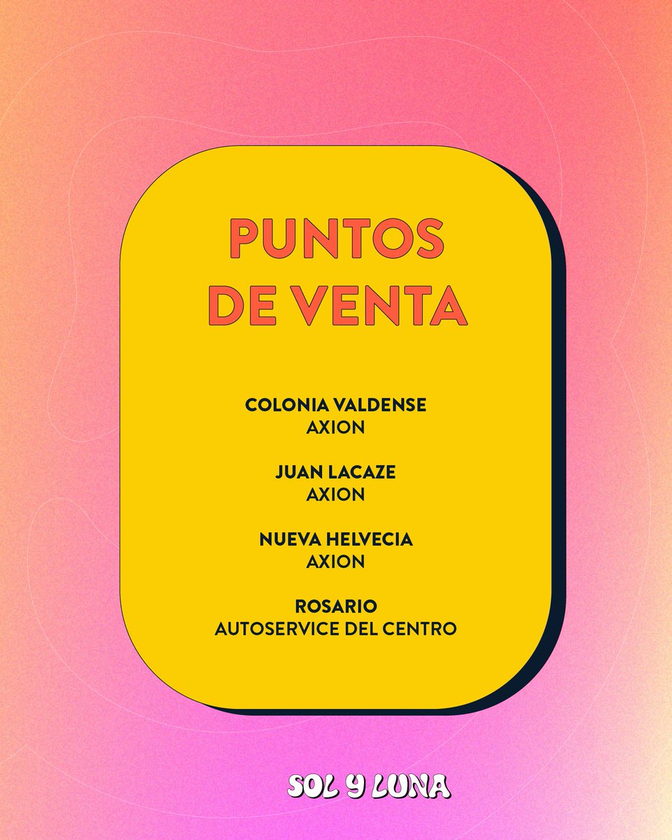 MAÑANA salen a la venta las Entradas Manija!

Esta es una tanda MEGA LIMITADA a precio bonificado.
Estos son los ÚNICOS Puntos de Venta y RRPPs que tienen entradas maniija.
El miércoles 11 comenzamos la venta de entradas anticipadas.