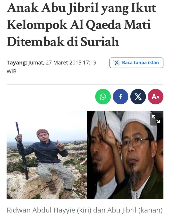narkosun's tweet photo. 3. Dan (lagi) fakta yang selalu ditutupi mereka, para pemberontak di Suriah mayoritas bukanlah rakyat Suriah, tapi para militan takfiri asing yang datang dari 83 negara (termasuk Indonesia), korban cuci otak sektarian yang rame-rame menginvasi Suriah dengan kedok "jihad". 

Bahkan situs SOHR (Syrian Observatory for Human Rights) yang berafiliasi dengan oposisi pun mengakui > 70 persen militan yang memberontak di Suriah adalah para militan asing/jihadis impor (bukan rakyat Suriah).

Ini contohnya:
- ada anak abu jibril dari Indonesia, menjadi anggota Al-qaeda. 
- Ada jihadis dari Inggris
- Ada jihadis dari Uighur