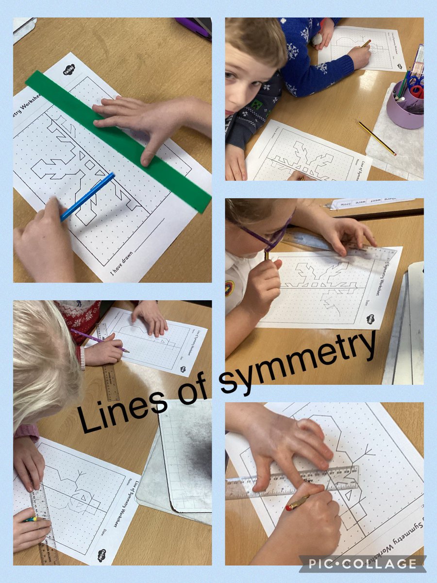 astley_primary4's tweet image. Learning all about lines of symmetry in maths this morning, with a Christmas twist naturally! 🎄🤩 #mathsisACE @Astley_Primary