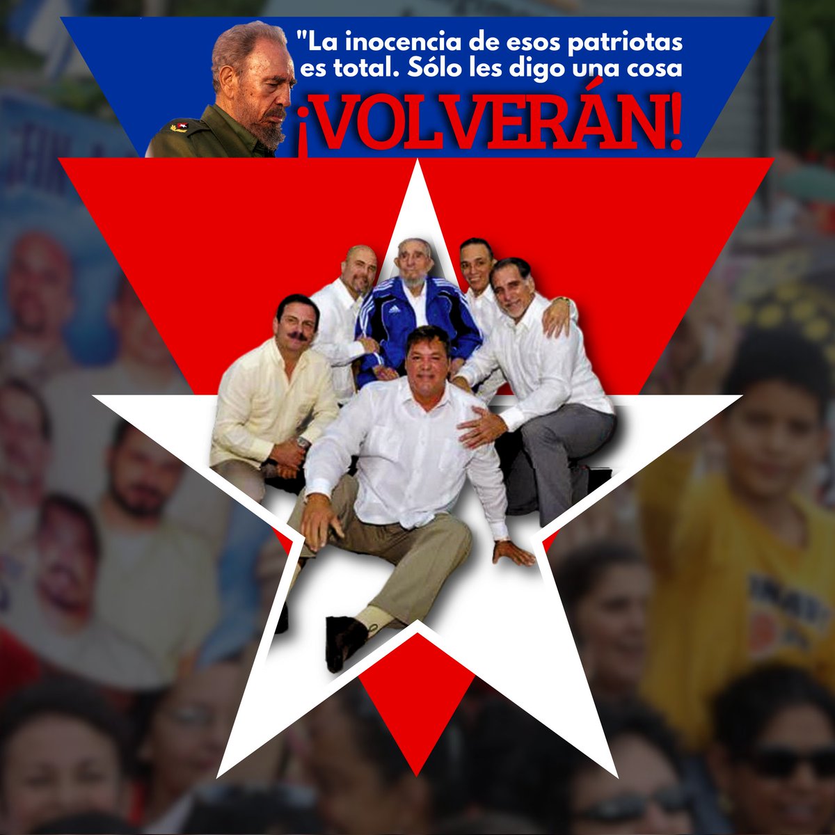 Día inolvidable aquel 1️⃣7️⃣ de diciembre de 2014, cuando Gerardo, Ramón y Antonio llegaron a la Patria y se cumplió la promesa de #Fidel de que los #LosCinco iban a volver #Cuba 🇨🇺.