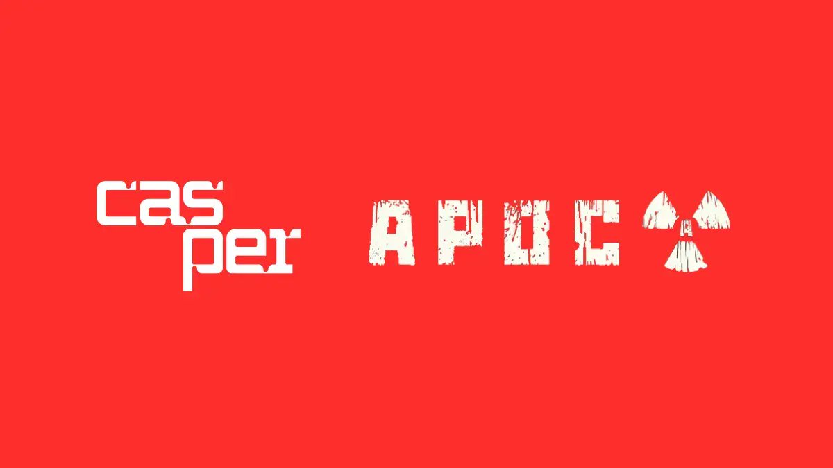 📢 Exciting News 📢

<a href="/apoc_ai/">APOC</a> launches this Friday, December 20th, on Casper Mainnet. 

#APOCNFT features unique, Casper-exclusive #NFTs and introduces an expansive, 80s-themed pre-apocalyptic world where NFTs play a key role in gameplay, affecting everything from access to