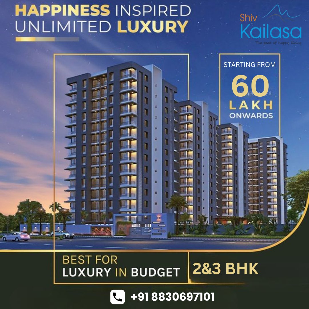 InfoKailasa's tweet photo. ✨ Happiness Inspired, Unlimited Luxury! ✨

🌟 Why Shiv Kailasa?
✔️ Premium 45+ Amenities
✔️ Spacious &amp; Modern Design
✔️ Perfect for Families &amp; Professionals
✔️ Unmatched Comfort &amp; Convenience

📞 Contact Us: +91 8830697101

#ShivKailasa #LuxuryWithinBudget #2BHK #3BHK https://t.co/yjydQU8GkX