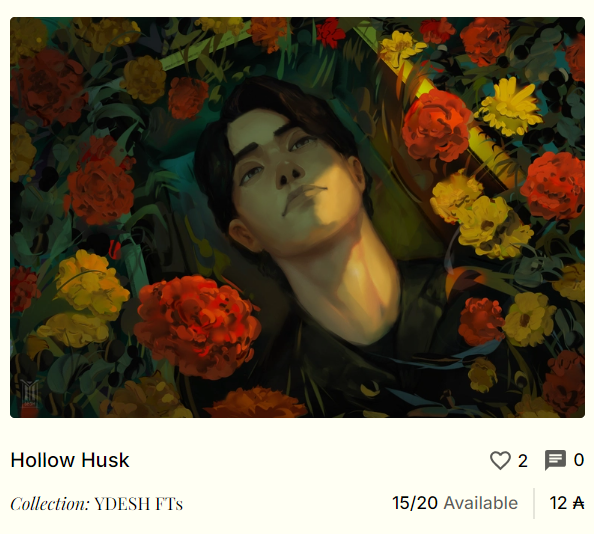 Hey hey
I'm negotiating the date and time of the auction for my new artwork. Meanwhile, you can support me by purchasing my old artwork at new prices.

Hollow Husk - 15 pieces available, 12 ADA each
kreate.art/artwork/65d893…