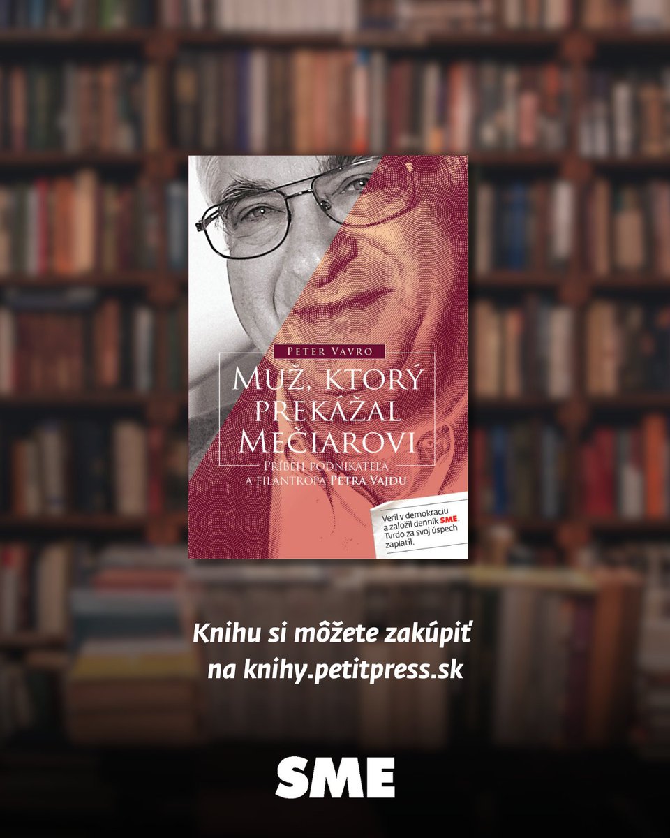 denniksme's tweet photo. Poznáte Petra Vajdu? Veril v demokraciu a založil denník SME.
"Kým ostatní si kupovali auta a helikoptéry, on zbieral dobré obrazy," povedala o Petrovi Vajdovi Magda Vášáryová.
Spoznajte ho v knihe Muž, ktorý prekážal Mečiarovi. Kniha: https://t.co/qZLKFnEzMX
#vajda #mečiar https://t.co/f5dv7wCDVg