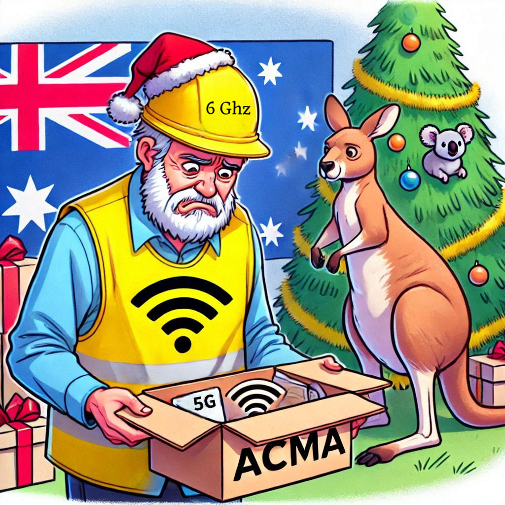 Looks like Australia is going to add more 6Ghz WiFi Spectrum in an unusual way.   Wrote a little Blog post   blog.cie.net.au/2024/12/acma-w…