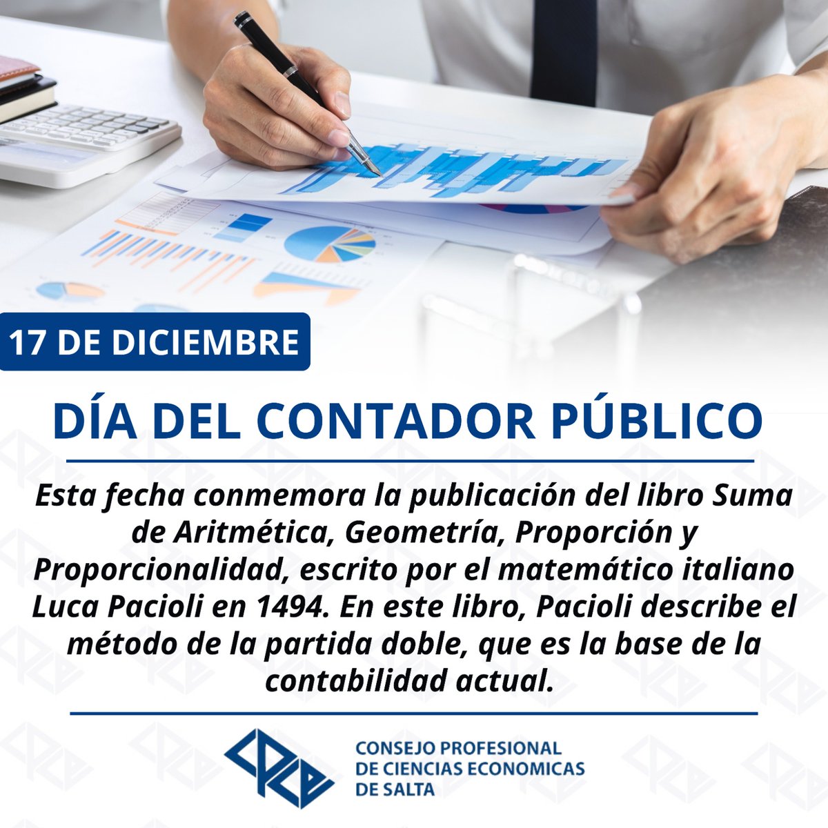 17 DE DICIEMBRE: DÍA DEL CONTADOR PÚBLICO

Nuestro Consejo saluda a cada uno de los contadores en su día, respetando y revalorizando el enorme trabajo que llevan adelante.