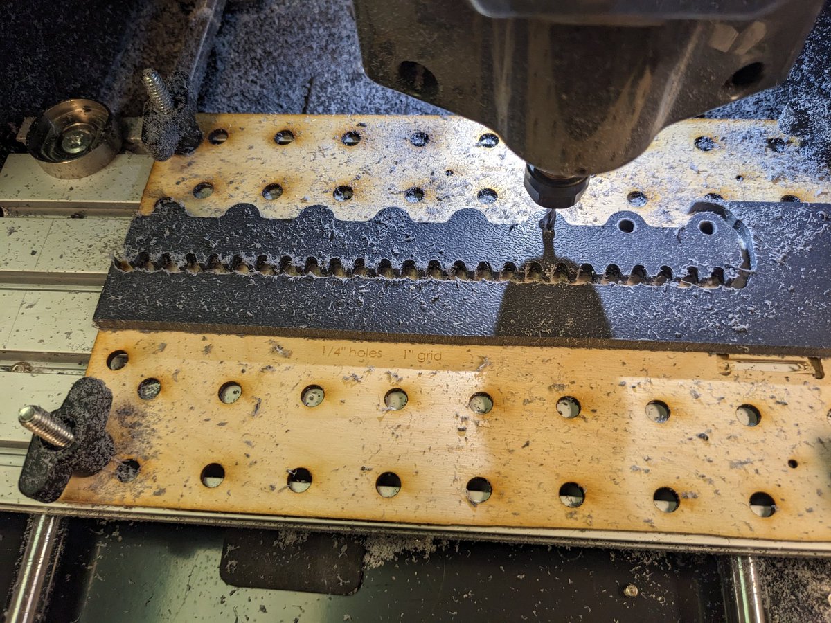 ianmct's tweet photo. Been busy in the CNC Manufacturing and robotics classes. Test cutting a rack and pinion 10dp set of gears. Dry fitting a custom gearbox and laser cutting!
@HuntsvilleHS @TLDSB https://t.co/NoXDZJl7bO