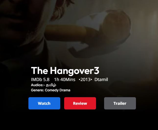 cine_streaming's tweet photo. #Hangover3 Tamil Version Official Dub now available In Jio TV https://t.co/ccHdBVewIl