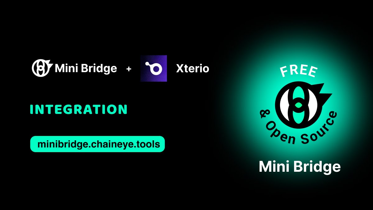 Chaineye_tools's tweet photo. We are thrilled to announce that Mini Bridge has successfully integrated @XterioGames, the future of #Web3 and #AI gaming backed by @BinanceLabs. Time to explore what AI and Game can do in #Xterio
https://t.co/szu4iS1YV1
#GameFi $ETH #MiniBridge $BNB https://t.co/26skdGg1W3